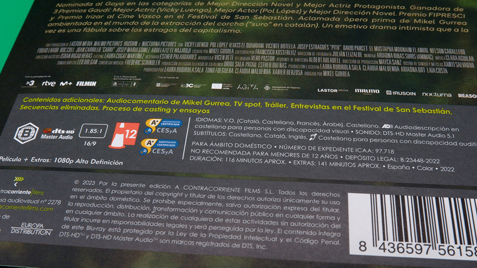 Fotografías del Blu-ray de Suro con funda y caja negra 4