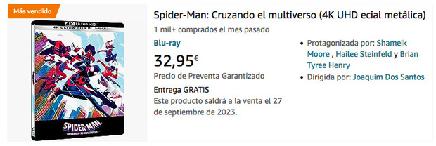 Grandes reservas del Steelbook de Spider-Man: Cruzando el Multiverso en amazon