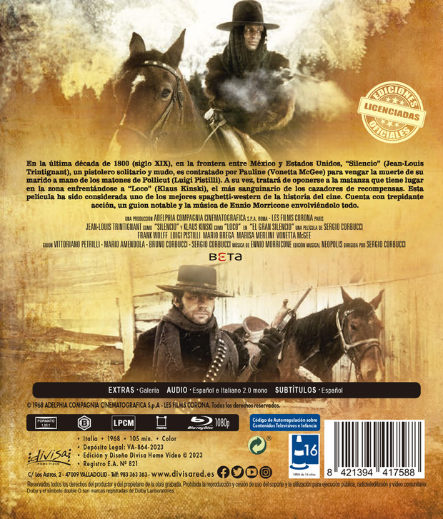 El Gran Silencio -de Sergio Corbucci- en Blu-ray con nueva restauración