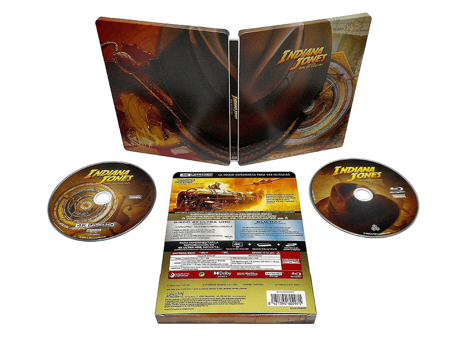 Fotografías del Steelbook de Indiana Jones y el Dial del Destino en UHD 4K y Blu-ray 16