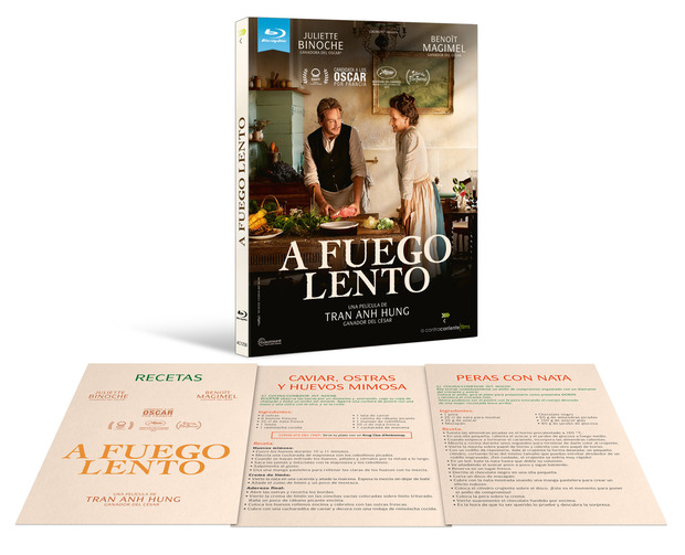 A Fuego Lento en Blu-ray con funda y postales con recetas