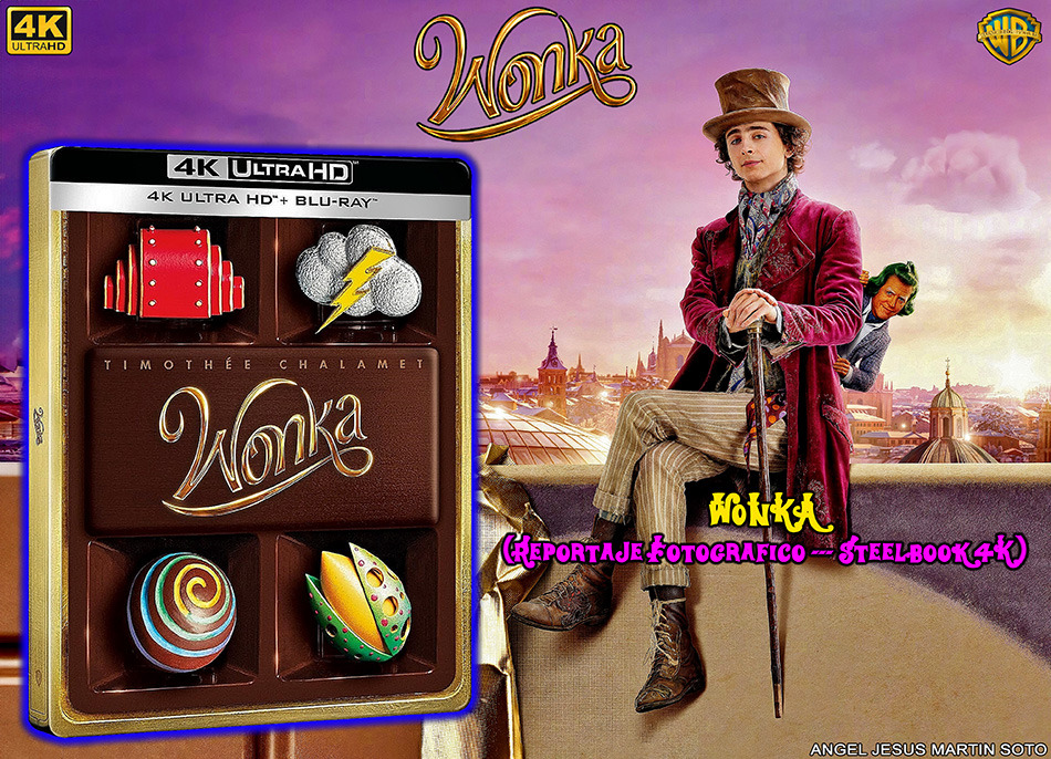 Fotografías del Steelbook de Wonka en UHD 4K y Blu-ray 1
