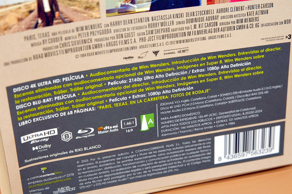 Fotografías de la edición 40º aniversario de Paris, Texas en UHD 4K y Blu-ray 7