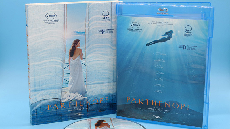 Fotografías de la edición con funda de Parthenope en Blu-ray