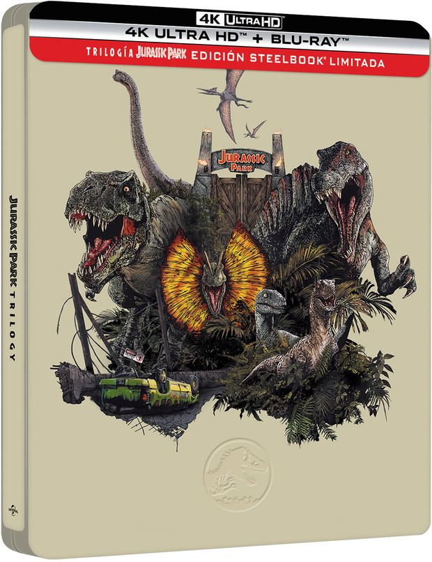 Steelbook de la Trilogía Jurassic Park en UHD 4K con Dolby Vision