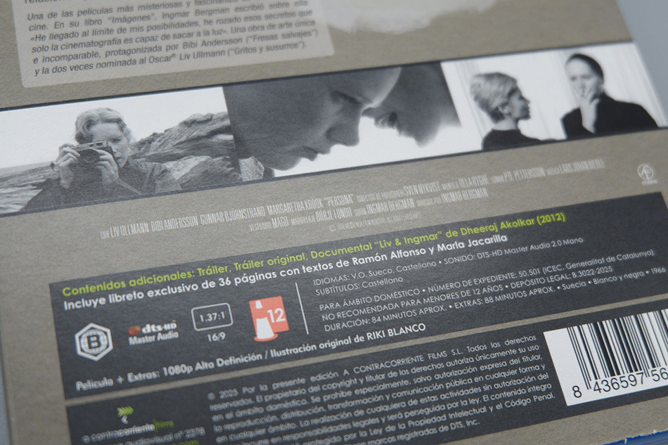 Fotografías de la edición con funda y libreto de Persona en Blu-ray 4