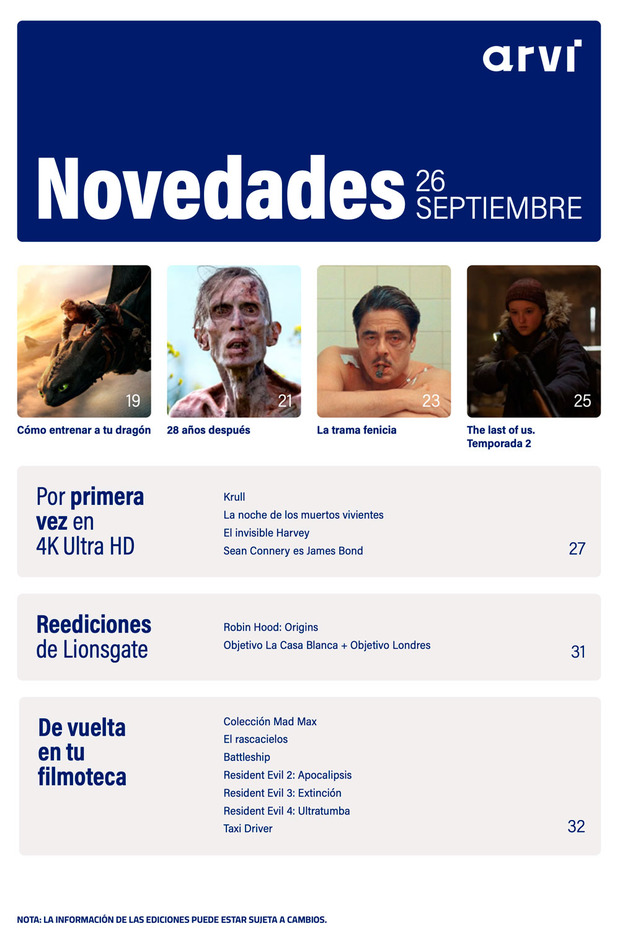Avance de las novedades de Arvi en formato físico de agosto y septiembre de 2025