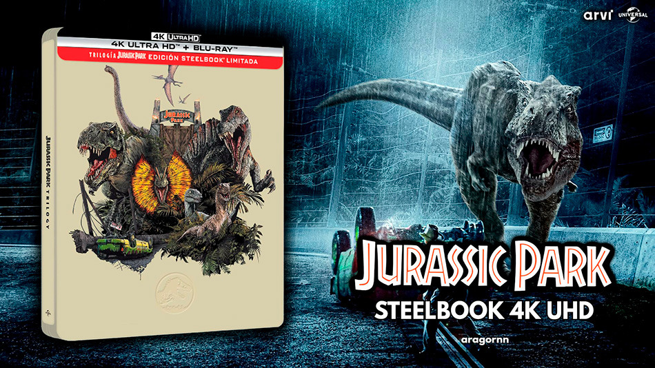 Fotografías del Steelbook de la Trilogía Jurassic Park en UHD 4K y Blu-ray 1