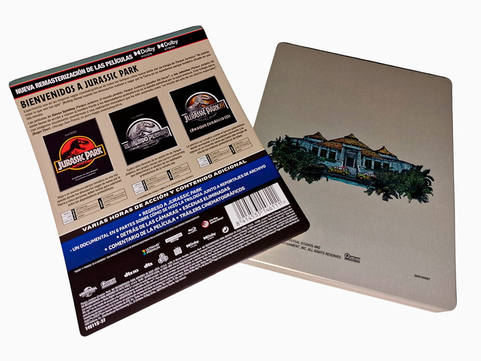 Fotografías del Steelbook de la Trilogía Jurassic Park en UHD 4K y Blu-ray 4