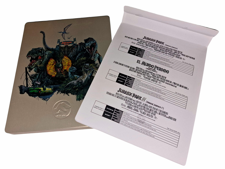 Fotografías del Steelbook de la Trilogía Jurassic Park en UHD 4K y Blu-ray 5