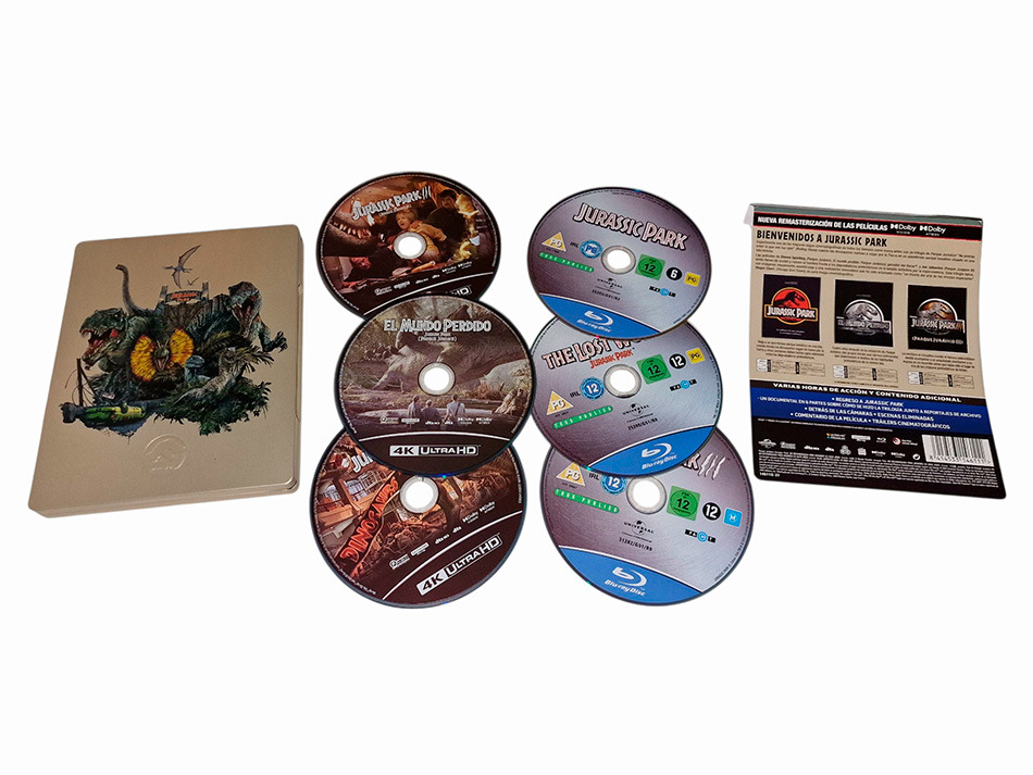 Fotografías del Steelbook de la Trilogía Jurassic Park en UHD 4K y Blu-ray 18