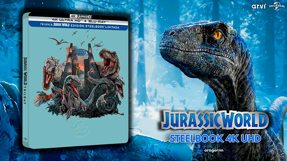 Fotografías del Steelbook de la Trilogía Jurassic World en UHD 4K y Blu-ray 1