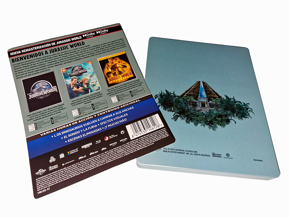 Fotografías del Steelbook de la Trilogía Jurassic World en UHD 4K y Blu-ray 4
