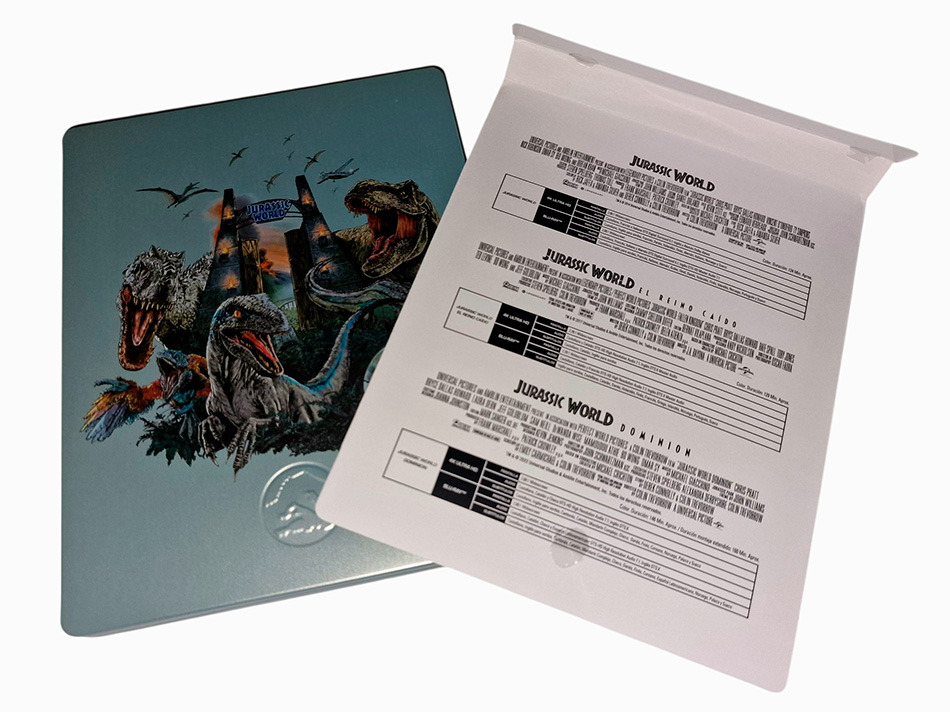 Fotografías del Steelbook de la Trilogía Jurassic World en UHD 4K y Blu-ray 5