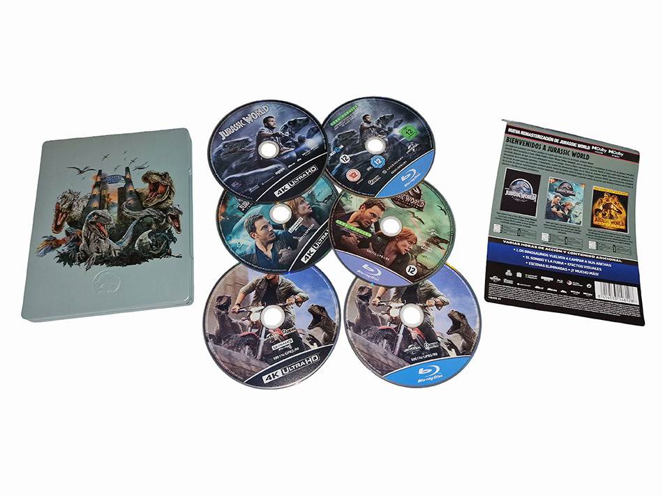 Fotografías del Steelbook de la Trilogía Jurassic World en UHD 4K y Blu-ray 18