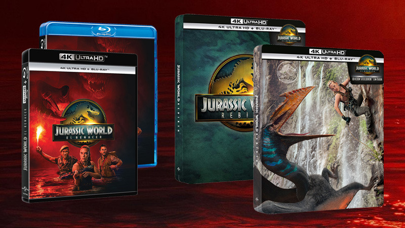 Blu-ray, UHD 4K, dos Steelbook y extras subtitulados para Jurassic World: El Renacer