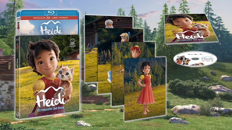 Funda, postales y libreto para el Blu-ray de Heidi, El Rescate del Lince
