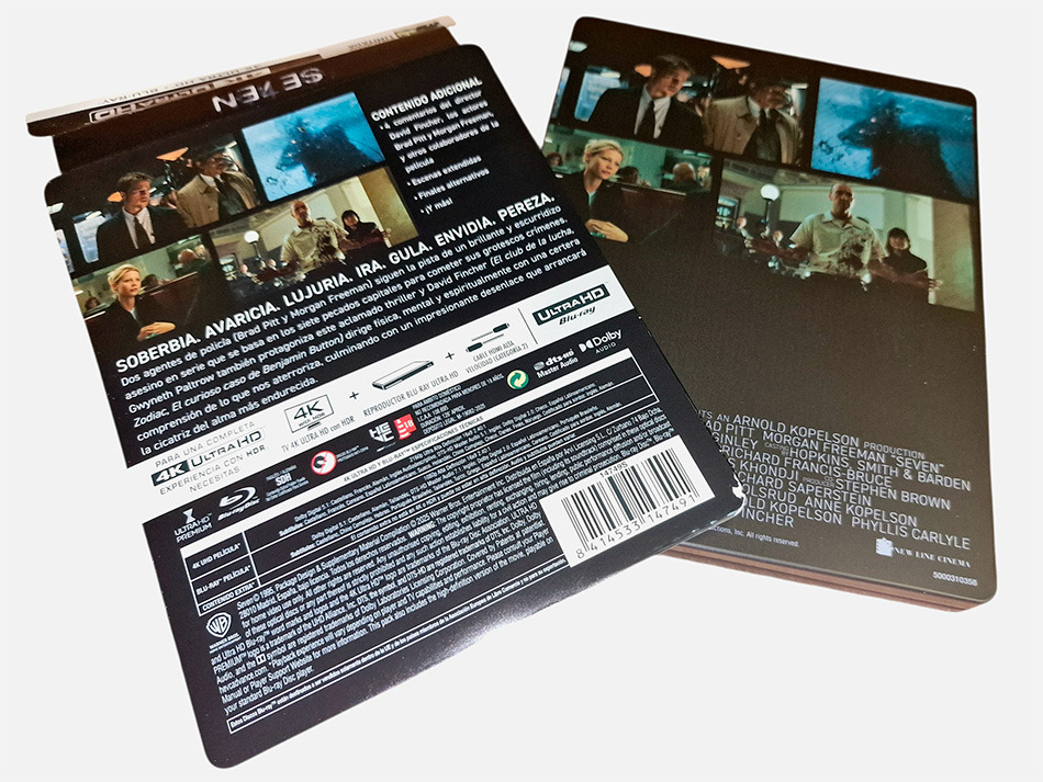 Fotografías del Steelbook de Seven en UHD 4K y Blu-ray 4