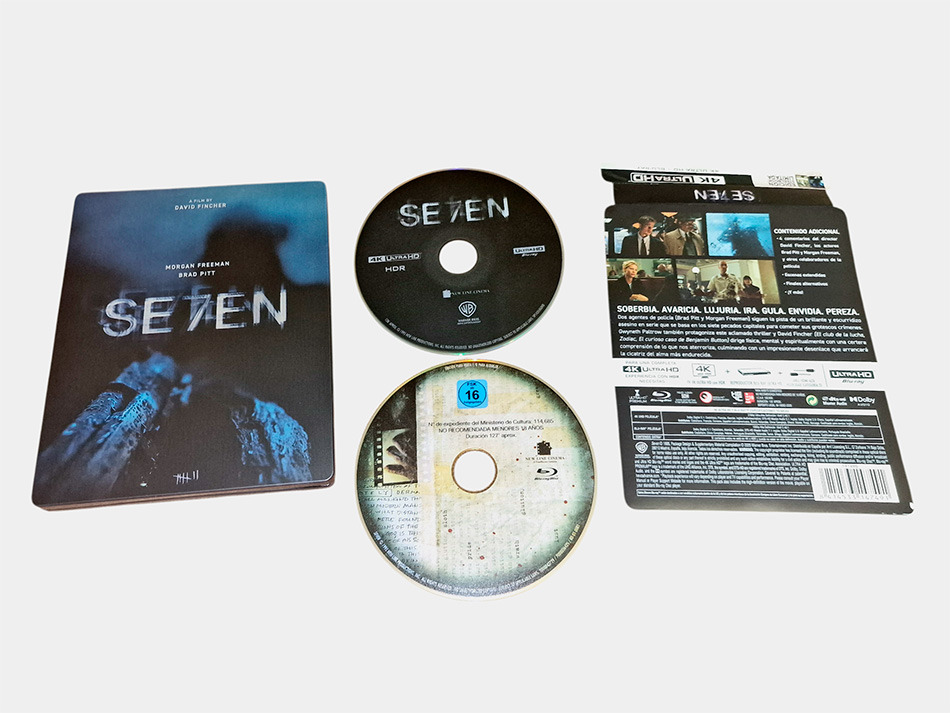 Fotografías del Steelbook de Seven en UHD 4K y Blu-ray 16