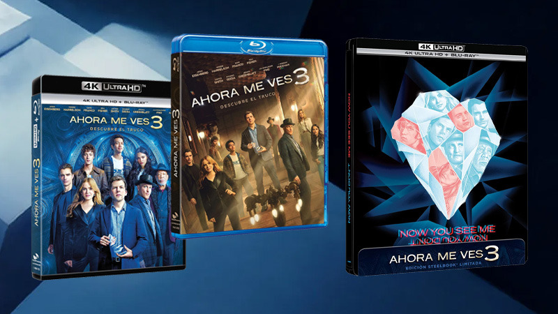 Diseños y contenidos de Ahora me Ves 3 en Blu-ray, UHD 4K y Steelbook