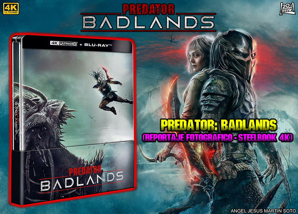 Fotograf&iacute;as del Steelbook de Predator: Badlands en UHD 4K y Blu-ray 1