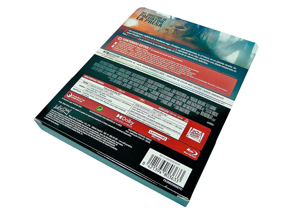 Fotograf&iacute;as del Steelbook de Predator: Badlands en UHD 4K y Blu-ray 5