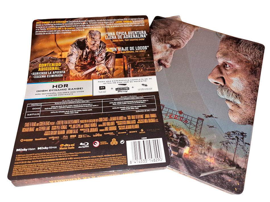 Fotograf&iacute;as del Steelbook de Sisu: Camino a la Venganza en UHD 4K y Blu-ray 3