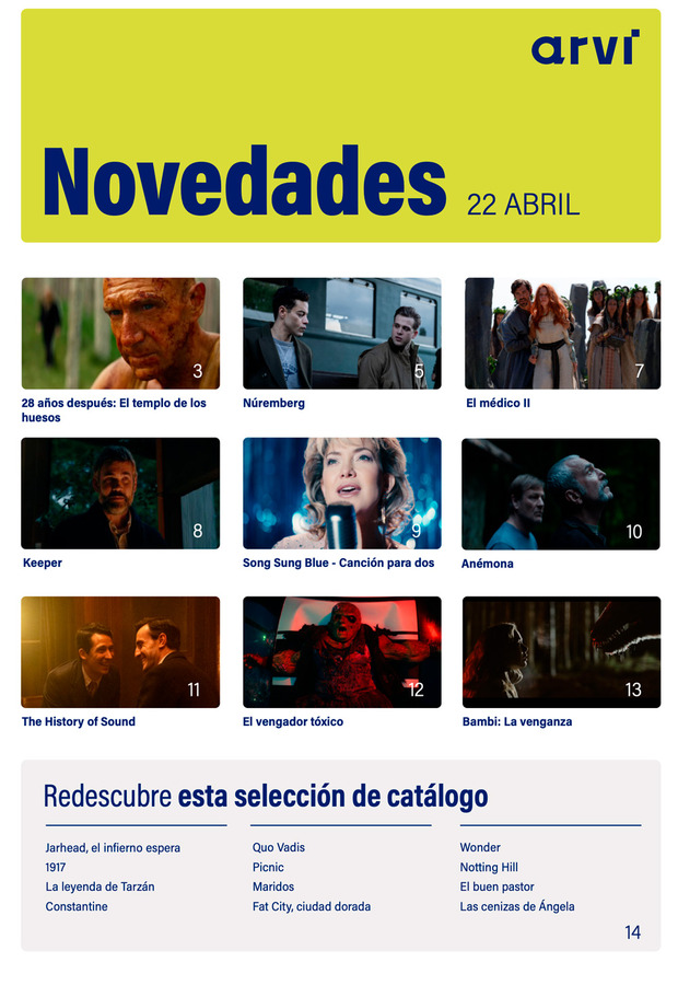 Avance de las novedades de Arvi en Blu-ray y UHD 4K de abril de 2026