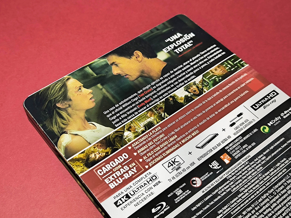 Fotograf&iacute;as del Steelbook de Al Filo del Ma&ntilde;ana en UHD 4K y Blu-ray 3