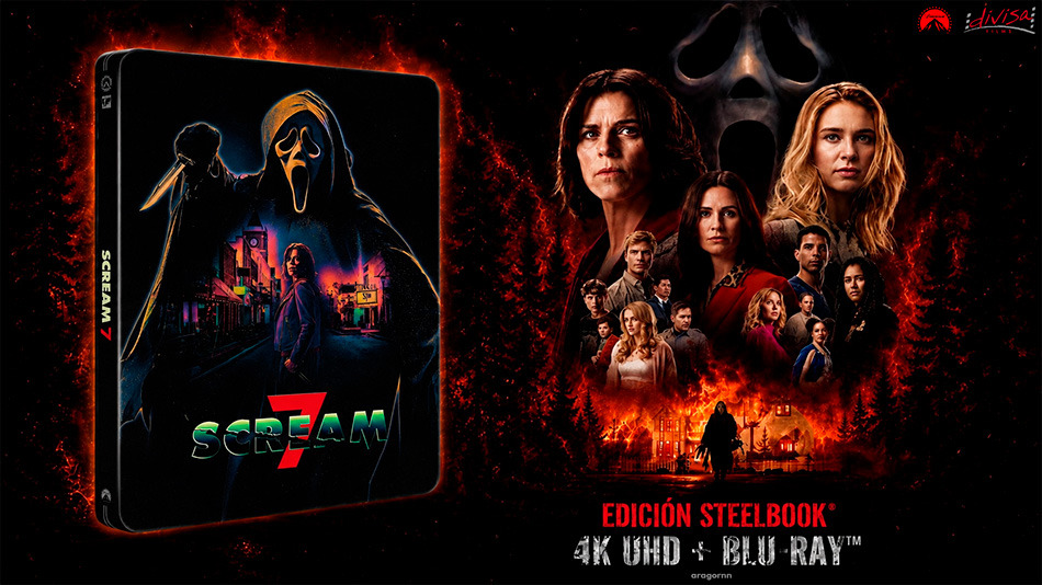 Fotograf&iacute;as del Steelbook de Scream 7 en UHD 4K y Blu-ray 1