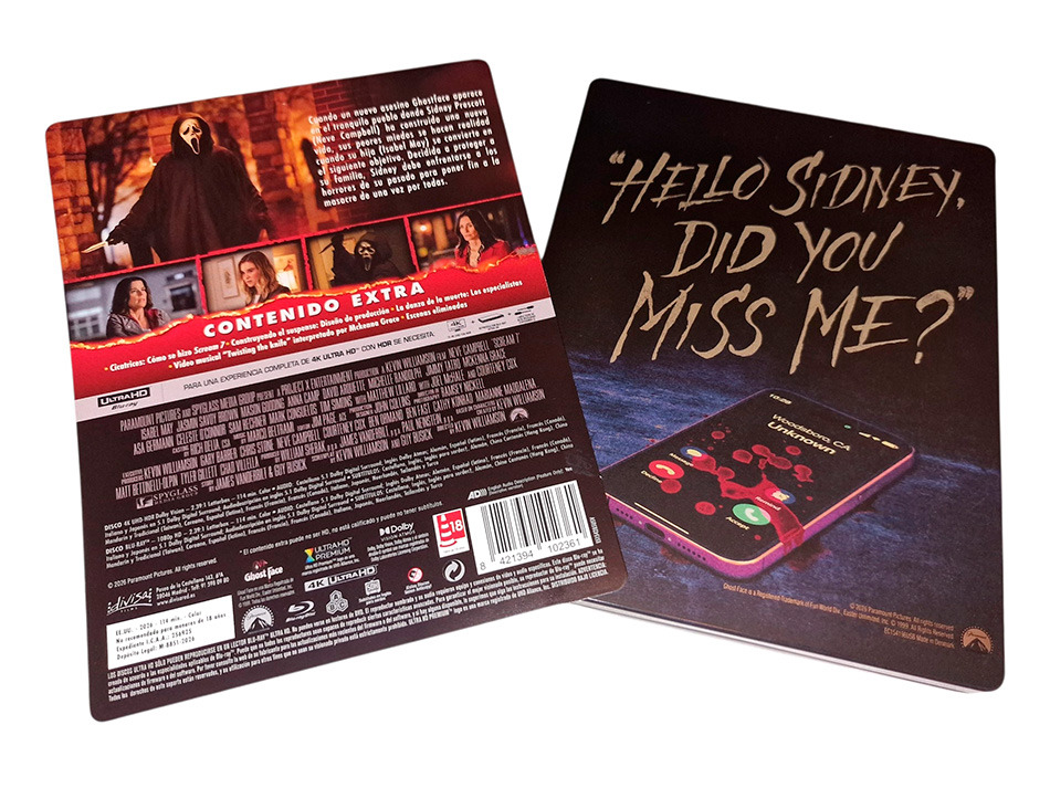 Fotograf&iacute;as del Steelbook de Scream 7 en UHD 4K y Blu-ray 4