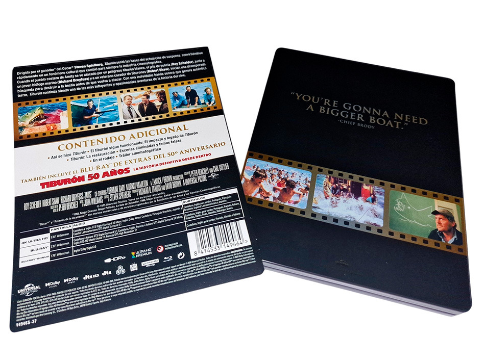 Fotograf&iacute;as del Steelbook de Tibur&oacute;n en UHD 4K y Blu-ray 4