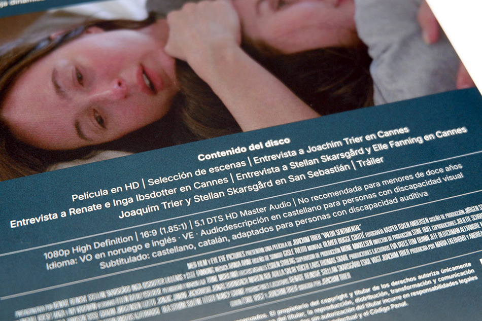 Fotografías del Digipak de Valor Sentimental en Blu-ray 8