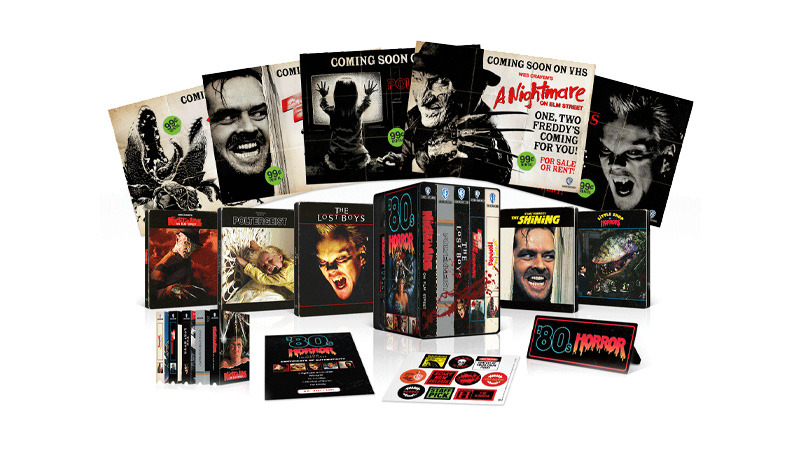 Colección Terror de los 80 en UHD 4K con cinco Steelbook y otros materiales