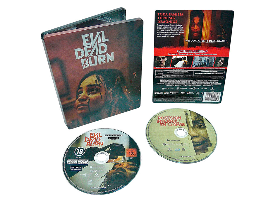 Fotografías del Steelbook de Posesión Infernal: En Llamas en UHD 4K y Blu-ray 16