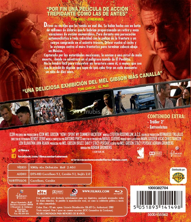 Características de Blu-ray de Vacaciones en el Infierno