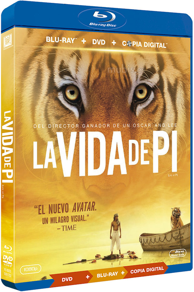 Diseño de las carátulas de La Vida de Pi en Blu-ray y Blu-ray 3D