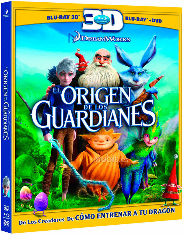 Diseño de las carátulas de El Origen De Los Guardianes en Blu-ray 3D y 2D