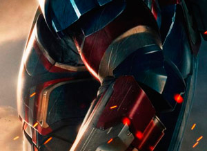 Póster de Iron Man 3 con la armadura de Iron Patriot