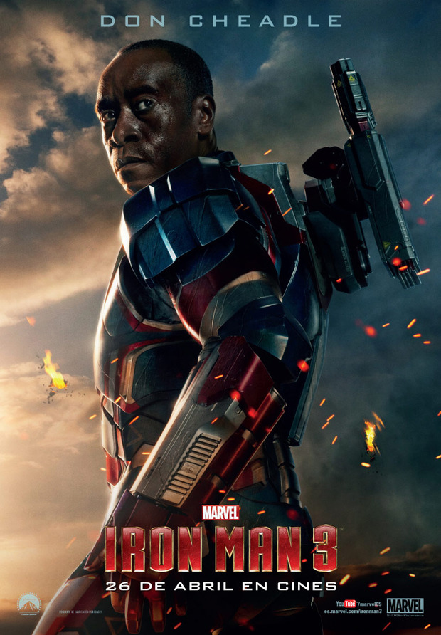 Póster de Iron Man 3 con la armadura de Iron Patriot