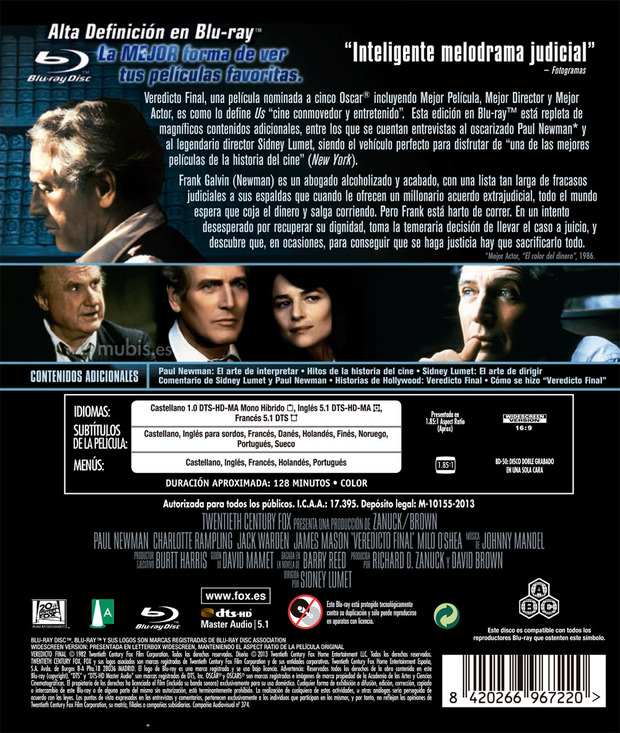 Más información de Veredicto Final en Blu-ray