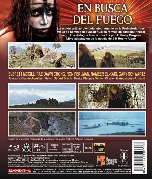 Datos de En Busca del Fuego en Blu-ray