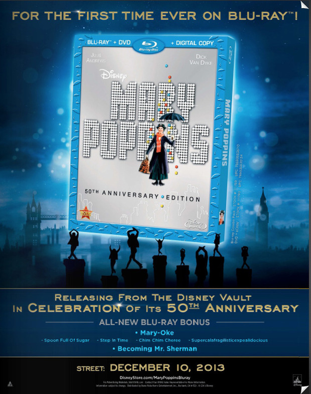 Mary Poppins se estrenará en Blu-ray por su 50º aniversario