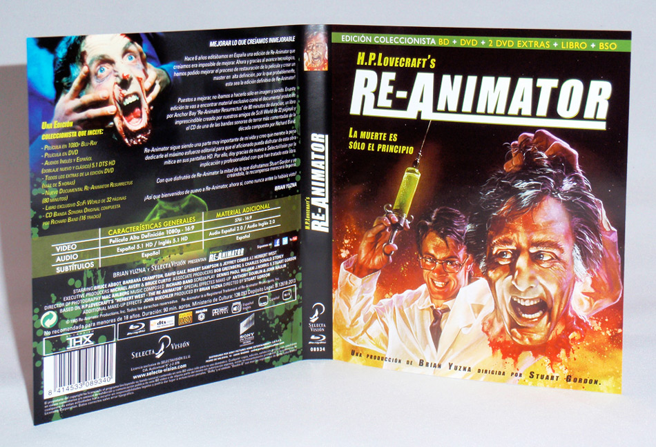 Fotografías de Re-Animator edición coleccionista en Blu-ray