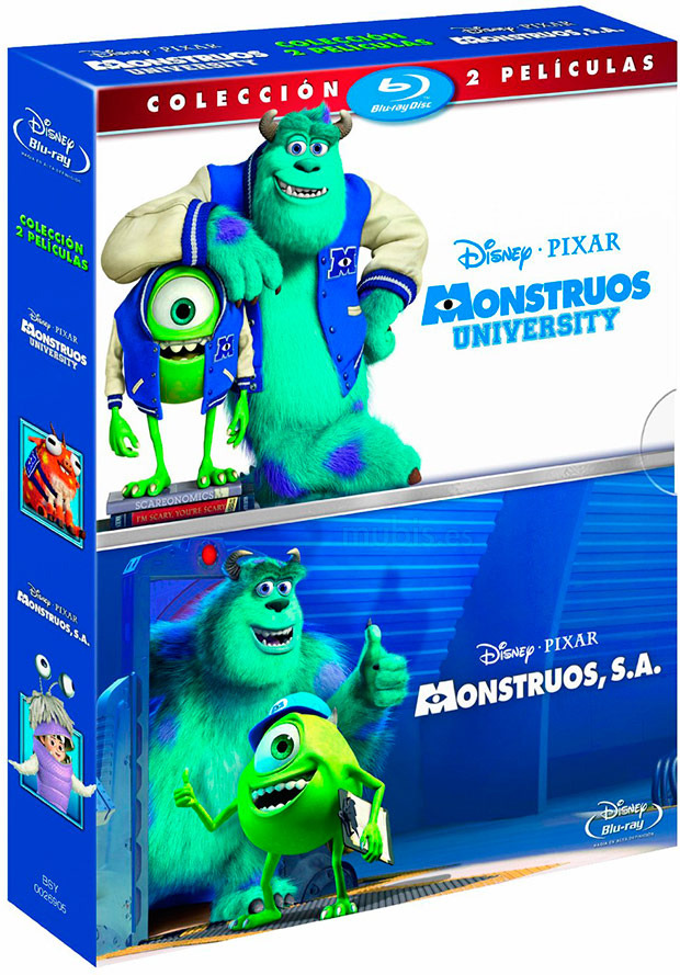 Diseño de las carátulas de Monstruos University en Blu-ray