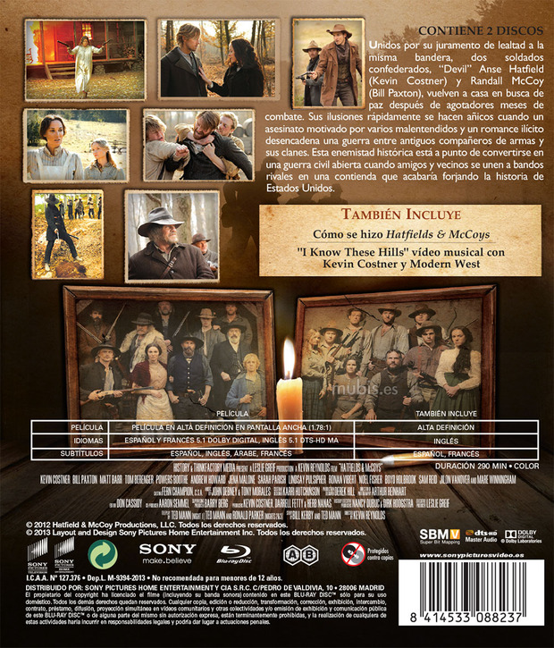 Más información de Hatfields & McCoys (Miniserie) en Blu-ray