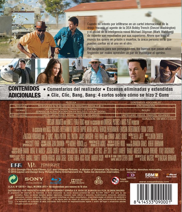 Detalles del Blu-ray de 2 Guns