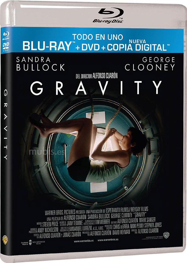 Diseño de la carátula de Gravity en Blu-ray