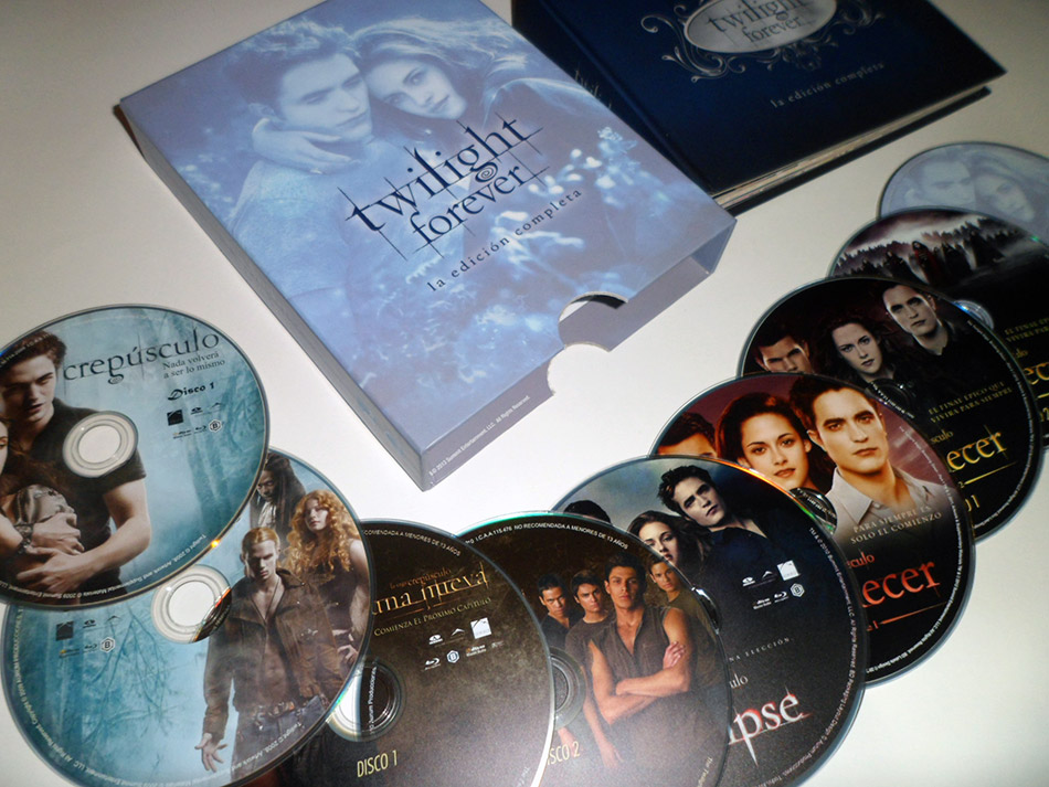 Fotografías del pack  Twilight Forever de la Saga Crepúsculo en Blu-ray