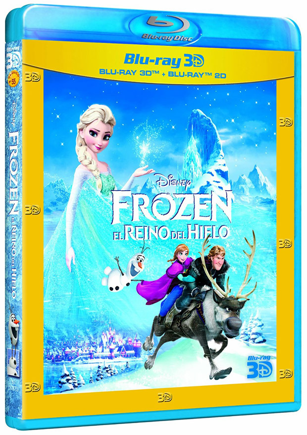 Carátulas de las ediciones de Frozen en Blu-ray 3D y 2D